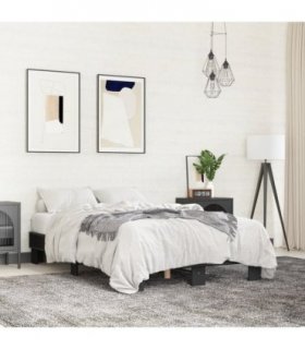 vidaXL Bed Frame without Mattress Black 140x200 cm — Size: 140 x 200 cm — V0672049472