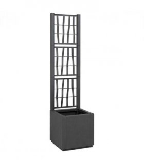 vidaXL Garden Planter with Trellis Dark Grey 36 x 36 x 140 cm PP