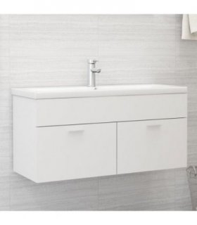 vidaXL Sink Cabinet White 100x38.5x46 cm Engineered Wood — Size: 100 x 38.5 x 46 cm