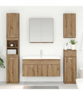 vidaXL Sink cabinet with Storage with Door Artisan Oak Engineered Wood — Size: 100 x 38.5 x 46 cm