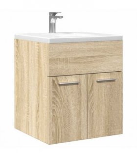 vidaXL Bathroom Sink Cabinet Sonoma Oak 41x38.5x46 cm Engineered Wood — Size: 41 x 38.5 x 46 cm