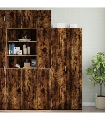 vidaXL Wall Cabinet Smoked Oak 30x42.5x40 cm Engineered Wood