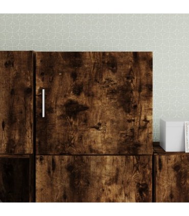 vidaXL Wall Cabinet Smoked Oak 45x42.5x40 cm Engineered Wood
