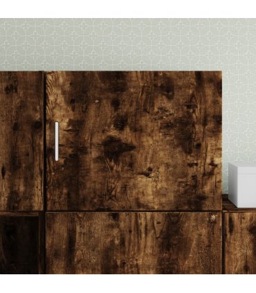 vidaXL Wall Cabinet Smoked Oak 50x42.5x40 cm Engineered Wood
