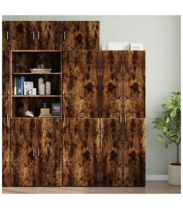 vidaXL Wall Cabinet Smoked Oak 50x42.5x40 cm Engineered Wood