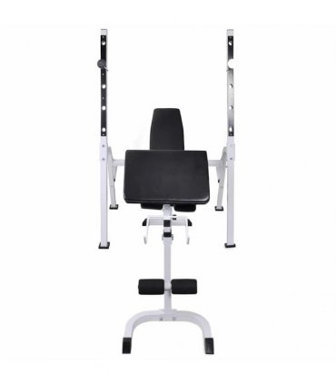 vidaXL Workout Bench with Weight Rack, Barbell and Dumbbell Set 60.5kg