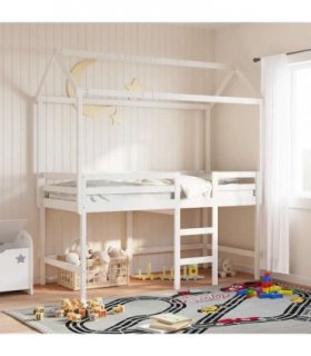 vidaXL Kids' Bed Roof White 207x95.5x159 cm Solid Wood Pine — Size: 207 x 95.5 x 159 cm
