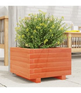 vidaXL Garden Planter Wax Brown 40x40x26.5 cm Solid Wood Pine — Size: 40 x 40 x 26.5 cm