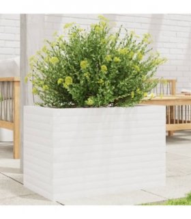 vidaXL Garden Planter White 70x40x45.5 cm Solid Wood Pine — Size: 70 x 40 x 45.5 cm