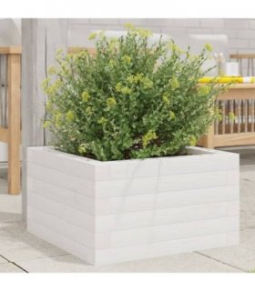 vidaXL Garden Planter White 40x40x23 cm Solid Wood Pine — Size: 40 x 40 x 23 cm