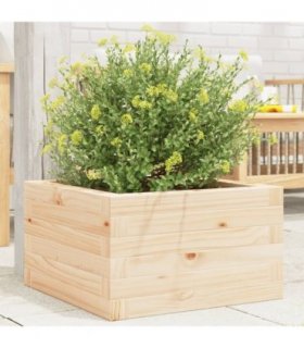 vidaXL Garden Planter 40x40x23 cm Solid Wood Pine — Colour: natural pine, Size: 40 x 40 x 23 cm