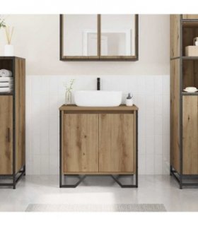 vidaXL Bathroom Sink Cabinet with Storage Artisan Oak 60 x 35 x 60 cm