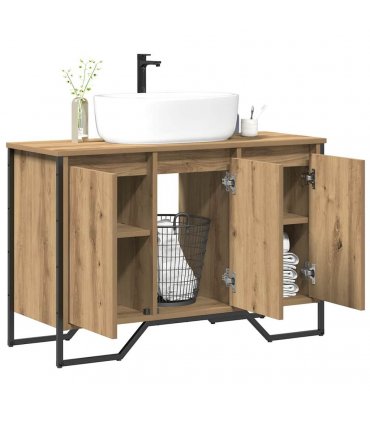 vidaXL Bathroom Sink Cabinet with Storage Artisan Oak 91 x 35 x 60 cm