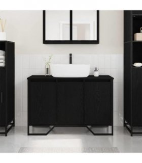 vidaXL Bathroom Sink Cabinet Black Oak 91 x 35 x 60 cm Engineered wood