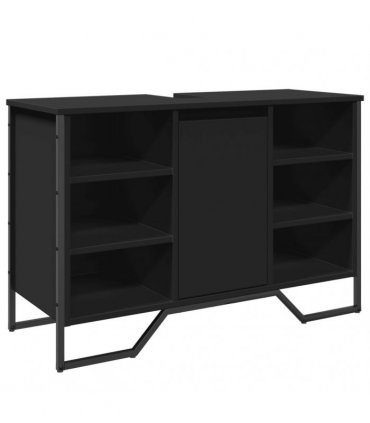 vidaXL Bathroom Sink Cabinet Black 91x35x60 cm Engineered Wood
