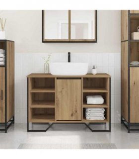 vidaXL Bathroom Sink Cabinet with Shelf Artisan Oak 91 x 35 x 60 cm