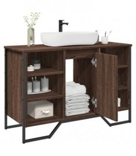 vidaXL Bathroom Sink Cabinet Brown Oak 91x35x60 cm Engineered Wood