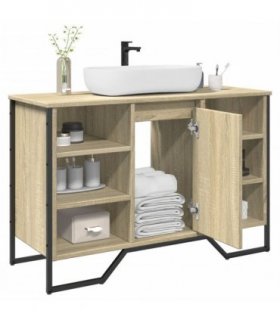 vidaXL Bathroom Sink Cabinet Sonoma Oak 91x35x60 cm Engineered Wood — V0672050779