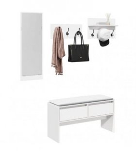 vidaXL 4 Piece Hallway Furniture Set White Engineered Wood