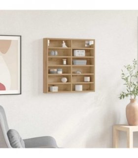 vidaXL Display Cabinet Artisan Oak 60 x 8.5 x 58 cm Engineered Wood