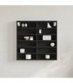 vidaXL Vitrine Cabinet Black 60x8.5x58 cm Engineered Wood — Size: 60 x 8.5 x 58 cm