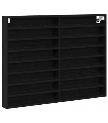 vidaXL Display Cabinet Black Oak 100 x 8.5 x 75 cm Engineered Wood