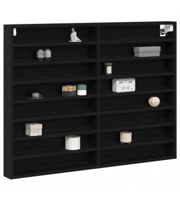 vidaXL Display Cabinet Black Oak 100 x 8.5 x 75 cm Engineered Wood