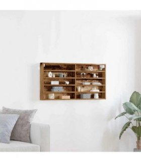 vidaXL Display Cabinet Old Wood 100 x 8.5 x 50 cm Engineered Wood