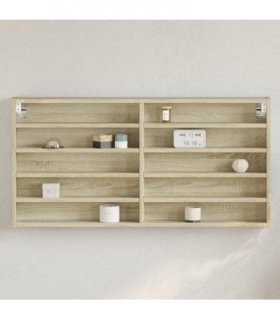 vidaXL Vitrine Cabinet Sonoma Oak 100x8.5x50 cm Engineered Wood — Size: 100 x 8.5 x 50 cm