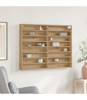 vidaXL Display Cabinet Artisan Oak 100 x 8.5 x 75 cm Engineered Wood