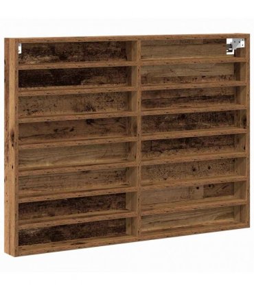vidaXL Display Cabinet Old Wood 100 x 8.5 x 75 cm Engineered Wood