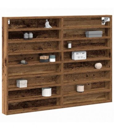 vidaXL Display Cabinet Old Wood 100 x 8.5 x 75 cm Engineered Wood
