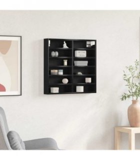 vidaXL Display Cabinet Black Oak 60 x 8.5 x 58 cm Engineered Wood