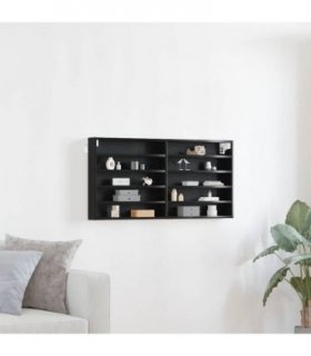 vidaXL Display Cabinet Black Oak 100 x 8.5 x 50 cm Engineered Wood