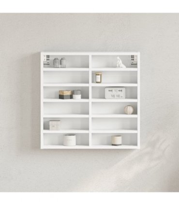 vidaXL Vitrine Cabinet White 60x8.5x58 cm Engineered Wood — Size: 60 x 8.5 x 58 cm