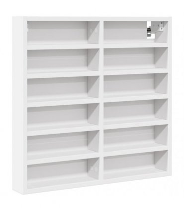 vidaXL Vitrine Cabinet White 60x8.5x58 cm Engineered Wood — Size: 60 x 8.5 x 58 cm