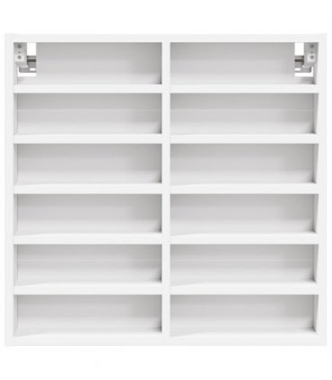 vidaXL Vitrine Cabinet White 60x8.5x58 cm Engineered Wood — Size: 60 x 8.5 x 58 cm