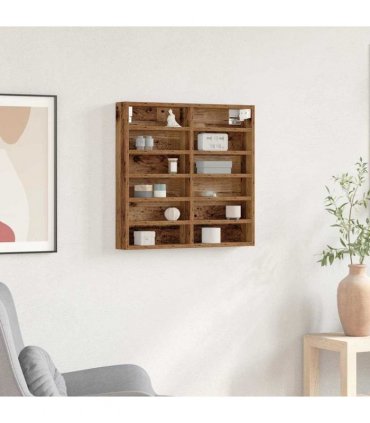 vidaXL Display Cabinet Old Wood 60 x 8.5 x 58 cm Engineered Wood