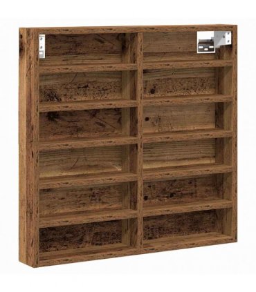 vidaXL Display Cabinet Old Wood 60 x 8.5 x 58 cm Engineered Wood