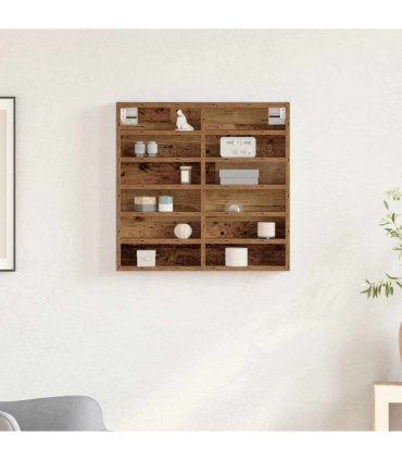 vidaXL Display Cabinet Old Wood 60 x 8.5 x 58 cm Engineered Wood