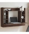 vidaXL Wall-Mounted Desk Brown Oak 105x48x75 cm Engineered Wood