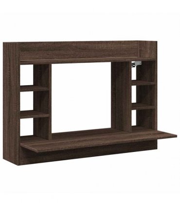 vidaXL Wall-Mounted Desk Brown Oak 105x48x75 cm Engineered Wood