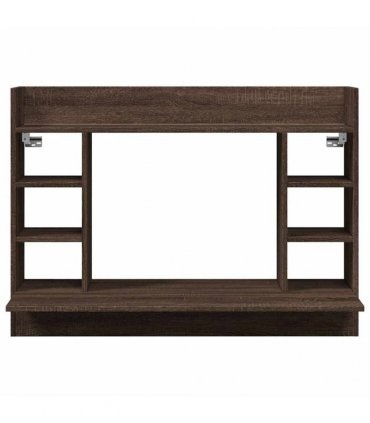 vidaXL Wall-Mounted Desk Brown Oak 105x48x75 cm Engineered Wood