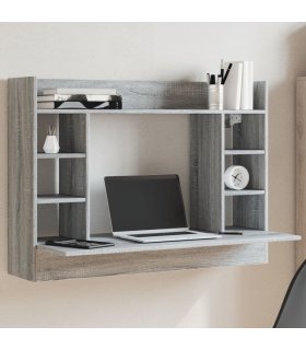 vidaXL Wall-Mounted Desk Grey Sonoma 105x48x75 cm Engineered Wood