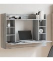 vidaXL Wall-Mounted Desk Grey Sonoma 105x48x75 cm Engineered Wood