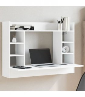 vidaXL Wall-Mounted Desk White 105x48x75 cm Engineered Wood
