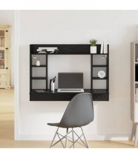 vidaXL Wall-Mounted Desk Black oak Engineered wood 105 x 48 x 75 cm — Colour: Old wood