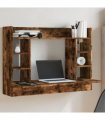 vidaXL Wall-Mounted Desk Smoked Oak 105x48x75 cm Engineered Wood