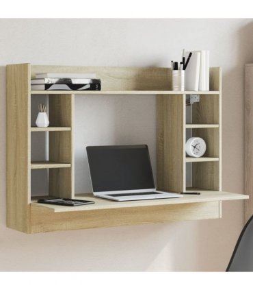 vidaXL Wall-Mounted Desk Sonoma Oak 105x48x75 cm Engineered Wood