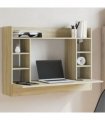 vidaXL Wall-Mounted Desk Sonoma Oak 105x48x75 cm Engineered Wood